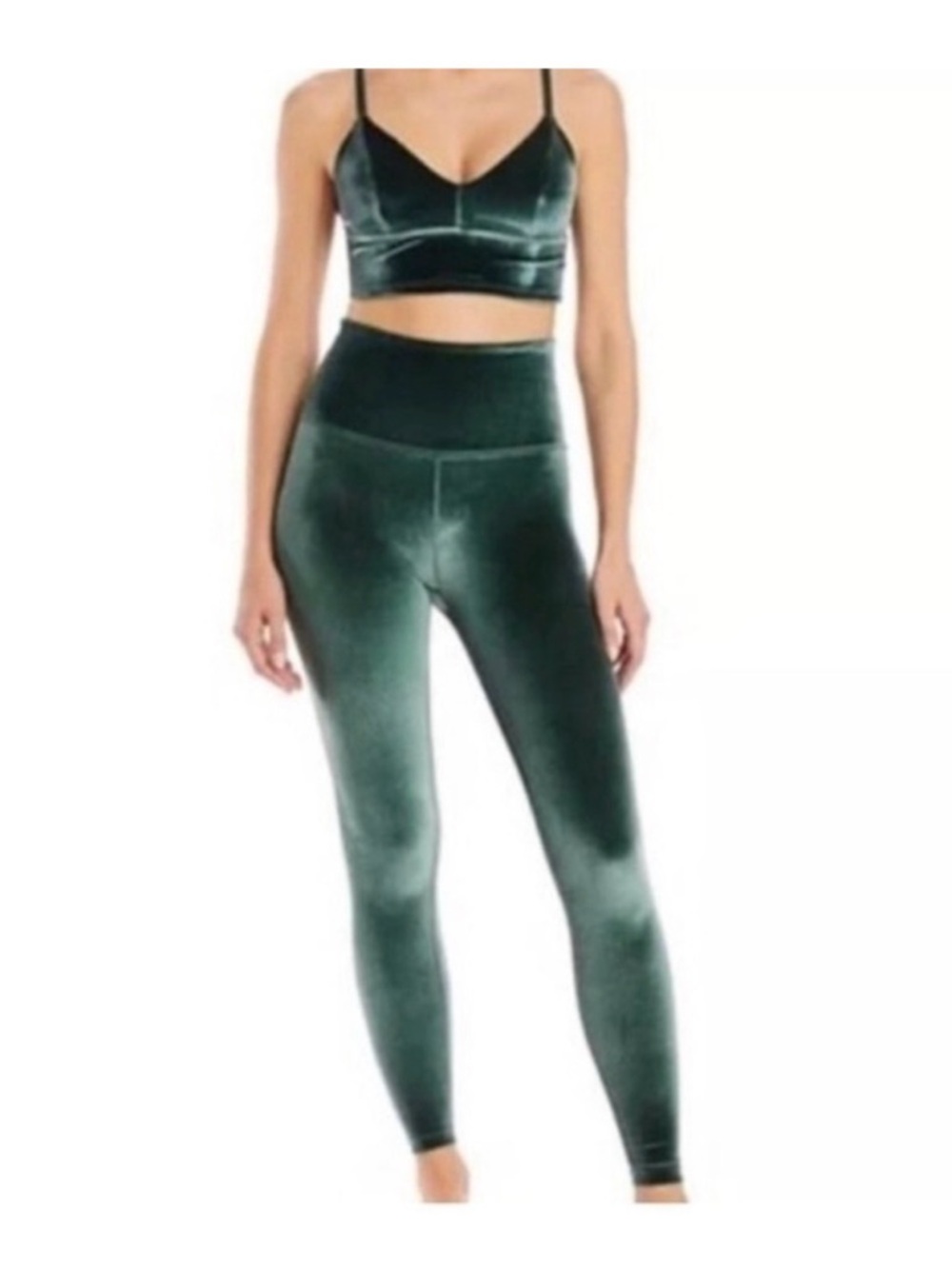 Beyond Yoga Velvet Motion High Waisted Midi Legging Green